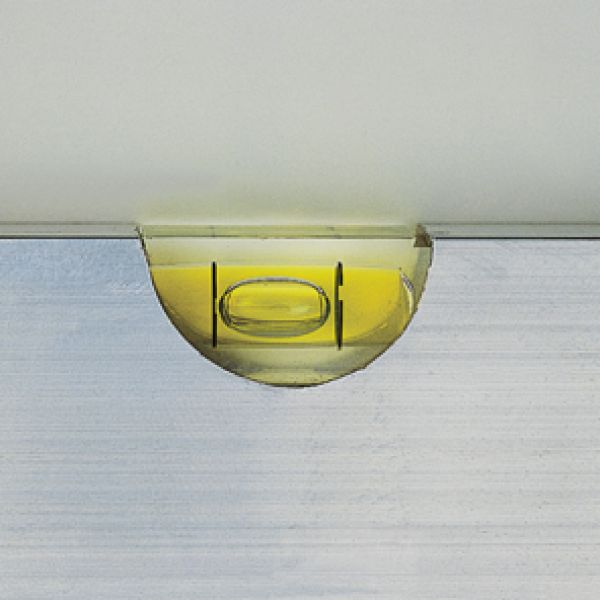 Triuso Alu-Winkel aus Richtlattenprofil 100 x 18 mm, mit 1 Libelle, verzugsfrei und verwindungsstabil, 800 x 800 mm-80LW1L